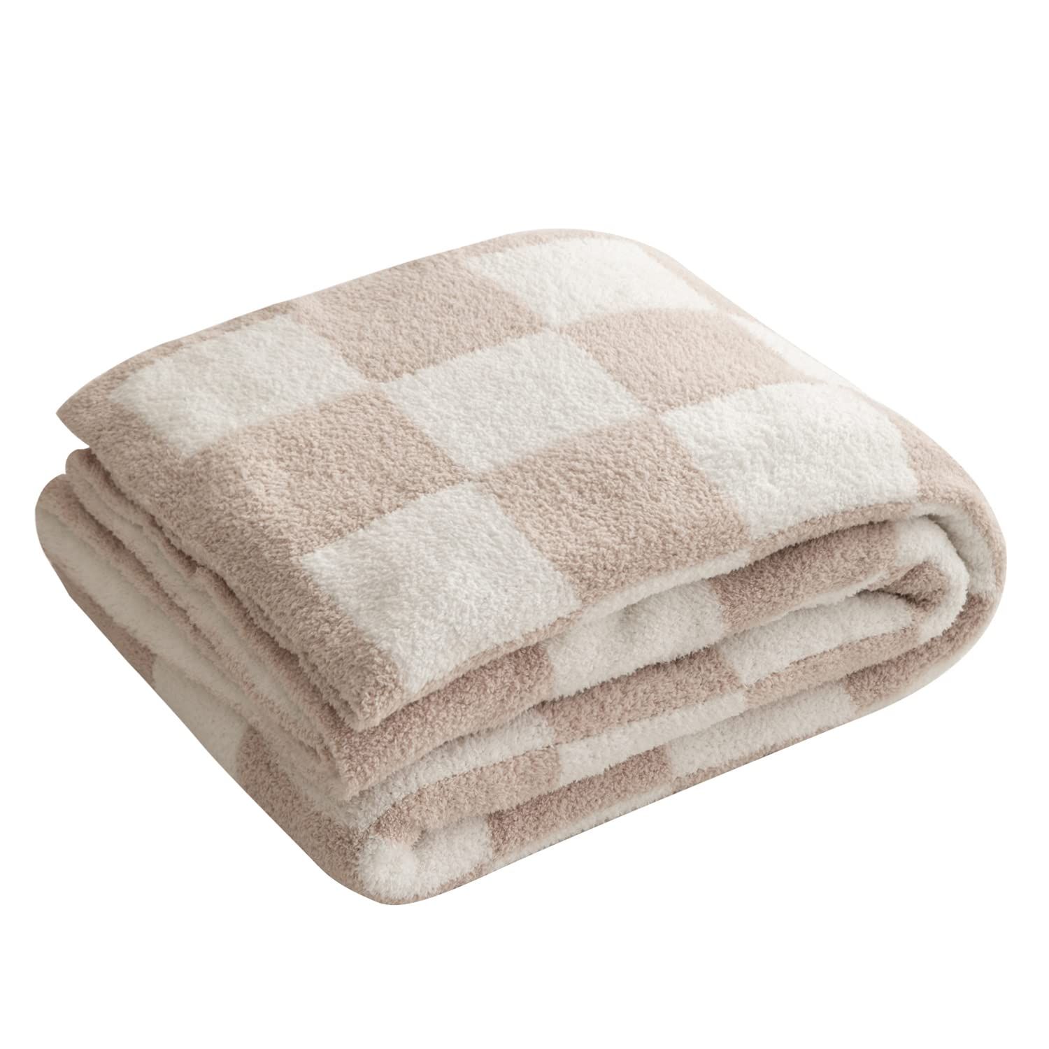 Amazon.com: Throw Blanket with Checkerboard Plaid- Cozy Breathable All Seasons Soft Checkered Bla... | Amazon (US)