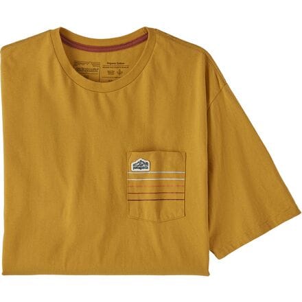 Patagonia Line Logo Ridge Stripe Organic Pocket T-Shirt - Men's - Clothing | Backcountry