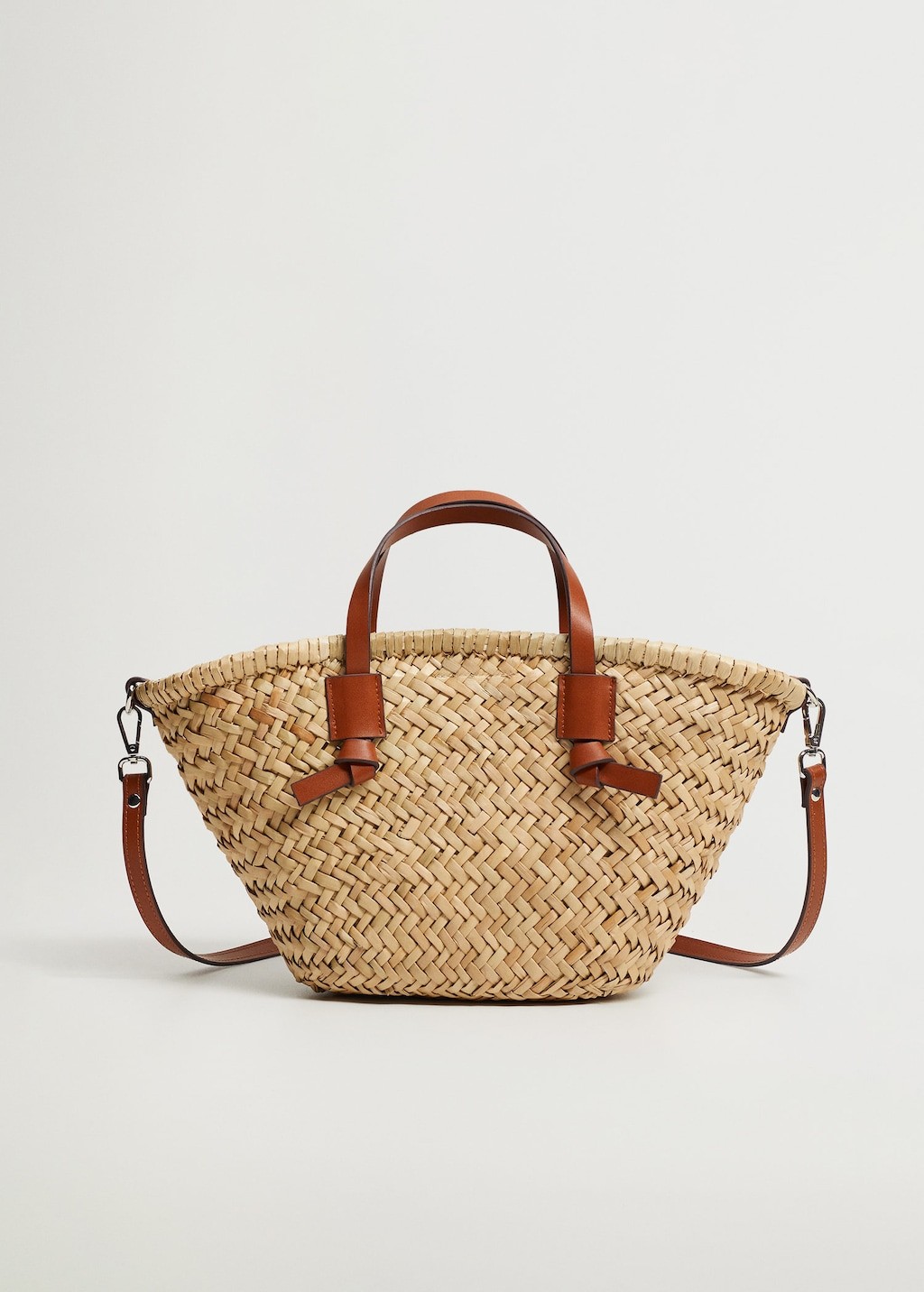 Double strap mini basket bag | MANGO (US)