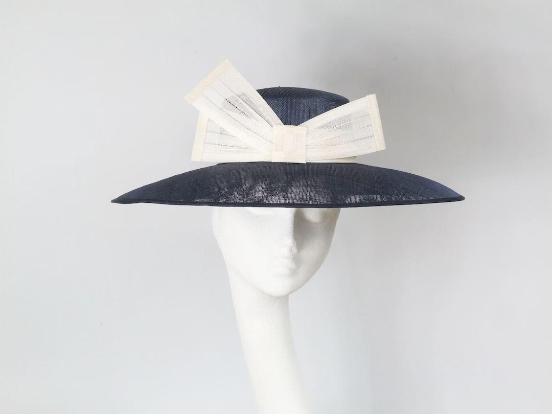 Navy Statement Royal Ascot Hat, Kentucky Derby Hat, Mother of the Bride Hat, Occasion Hat, Church... | Etsy (US)