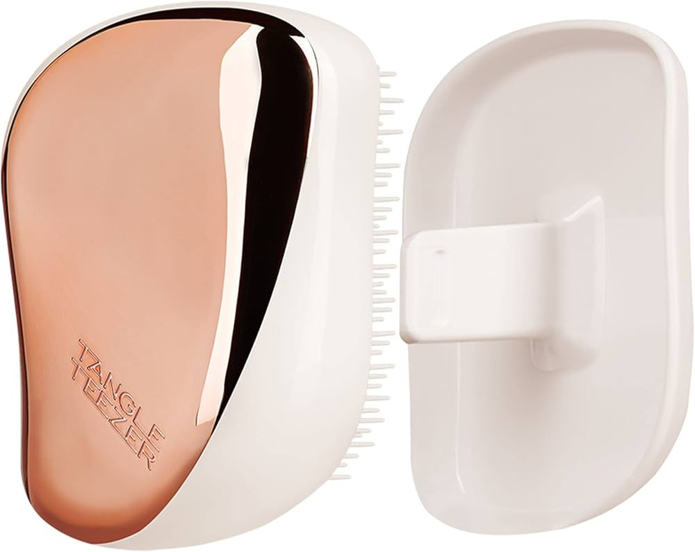 TANGLE TEEZER Compact Styler On-the-go Detangling Hairbrush Ivory Rose, Gold, (Pack of 1) | Amazon (US)