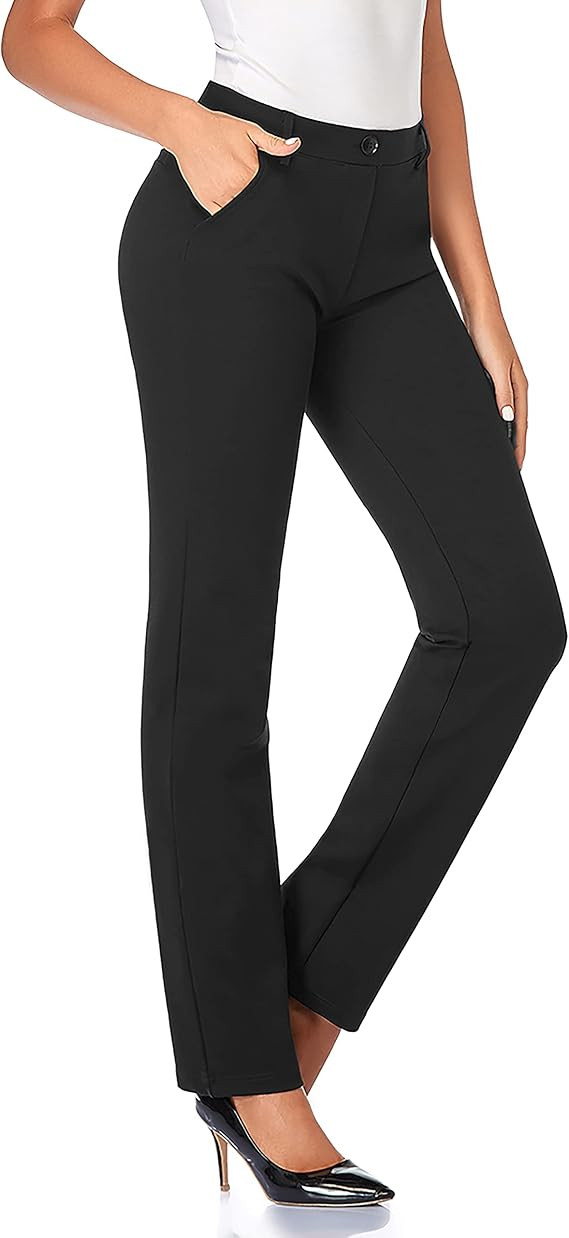 Tapata Women's 28''/30''/32''/34'' Stretchy Straight Dress Pants with Pockets Tall, Petite, Regul... | Amazon (US)
