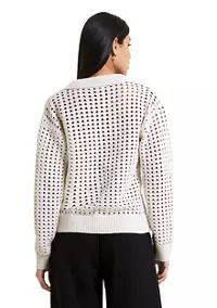 French Connection Manda Pointelle Collared Jumper | Belk