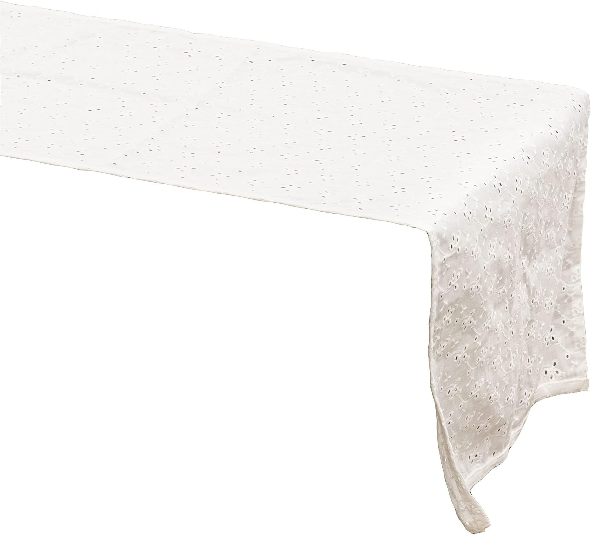 Simple Elements Eyelet Table Runner | Boho Table Runner | Wedding Table Décor | Vintage Farmhous... | Amazon (US)
