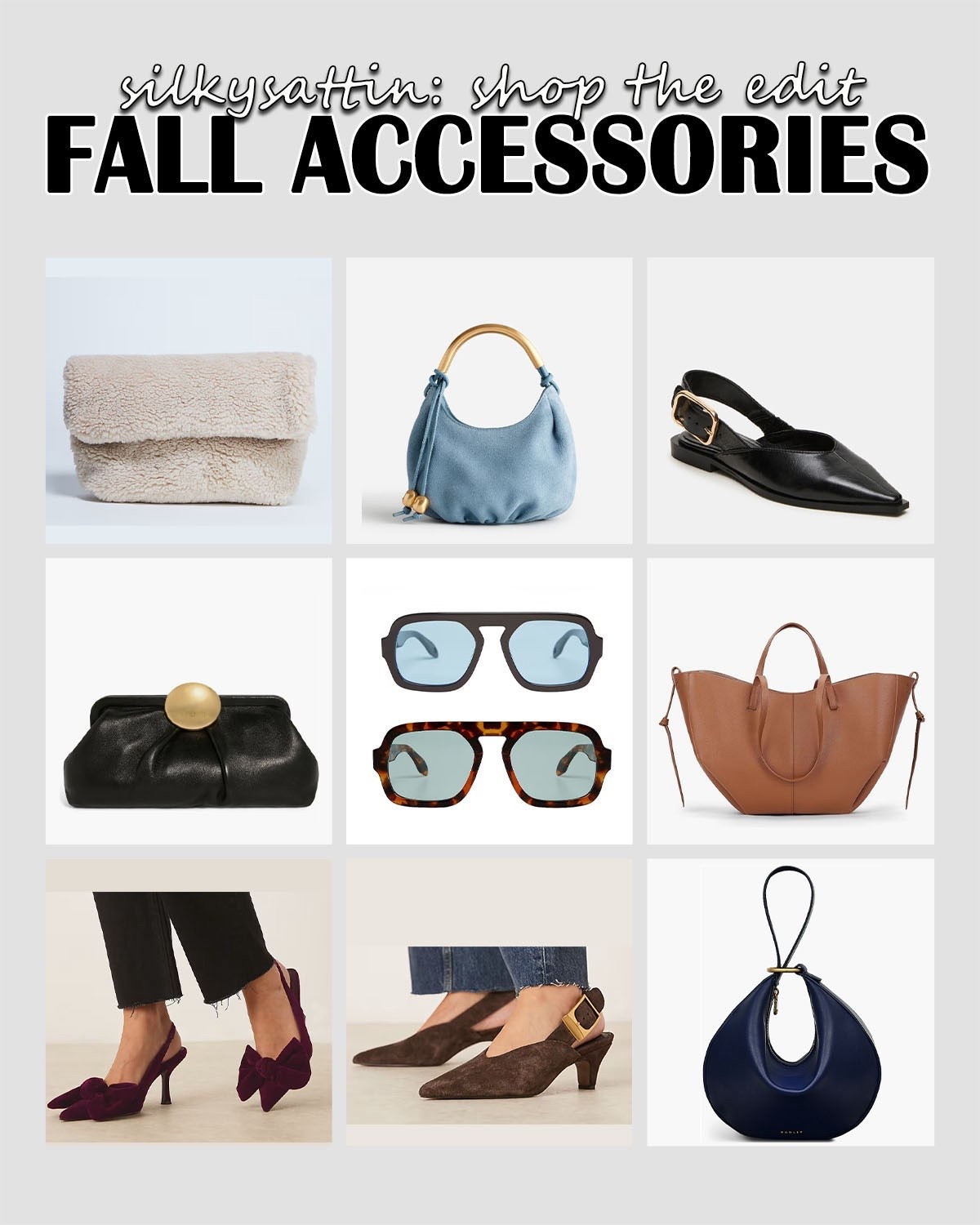 Shop the Edit: Fall Essentials

Check out some of my favorite accessories for this fall season. Velvet, mesh, suede, and faux leather. Clutches, boots, booties, totes, slingback heels, sandals, and the list goes on.

#fall #accessories 

#LTKStyleTip #LTKShoeCrush #LTKSeasonal