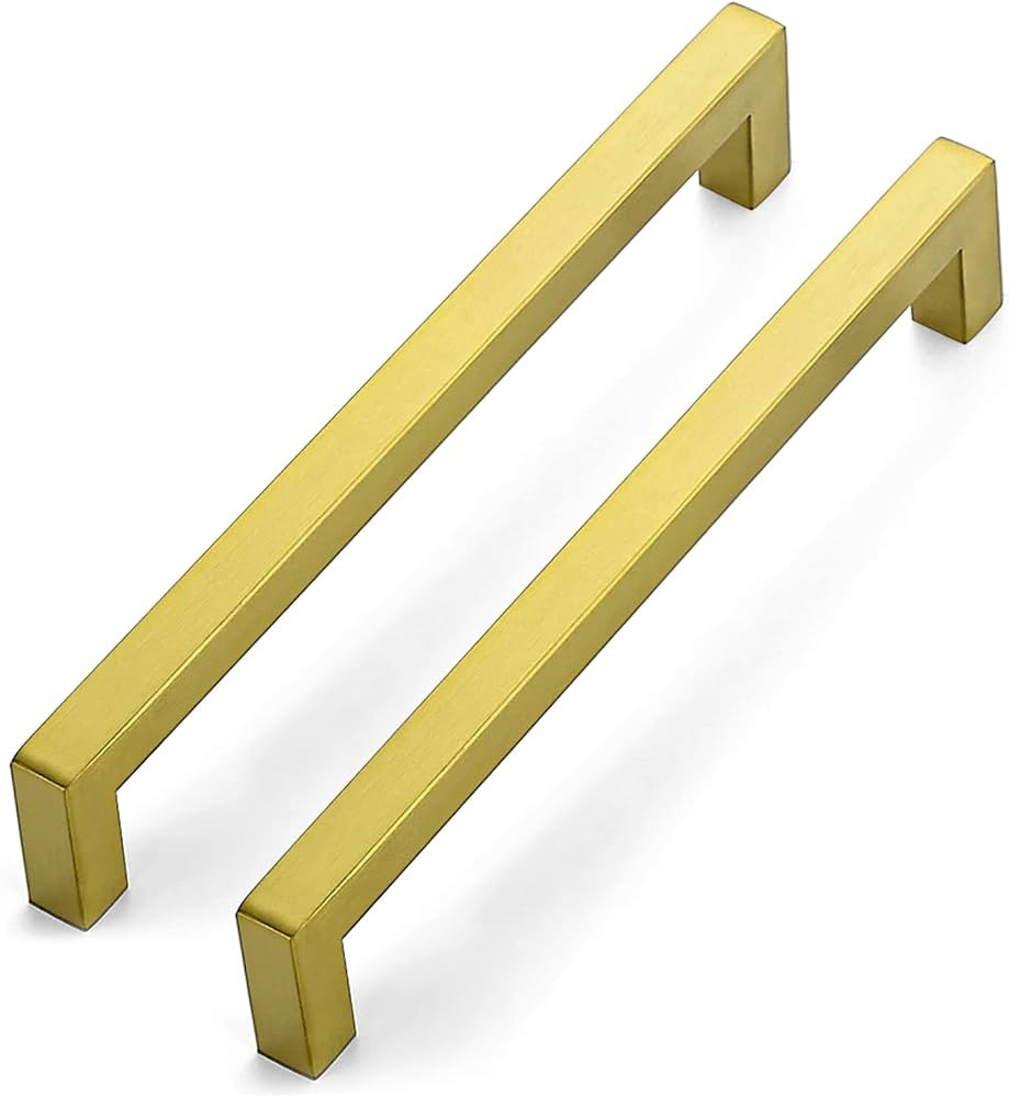 Ravinte 20 Pack 7-1/2 Inch Kitchen Square Cabinet Handles Cabinet Pulls Brushed Brass Drawer Pull... | Amazon (US)