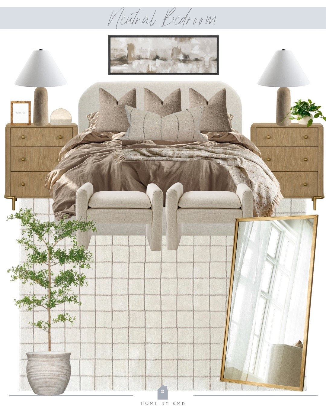 Neutral bedroom design board

#LTKHome