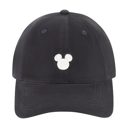 Disney Minnie Mouse Dad Hat Ears Logo Cotton Adjustable Adult Men s Baseball Cap with Curved Brim Black One Size | Walmart (US)