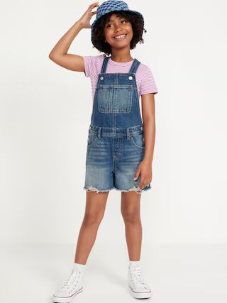 Slouchy Straight Jean Shortalls for Girls | Old Navy (US)