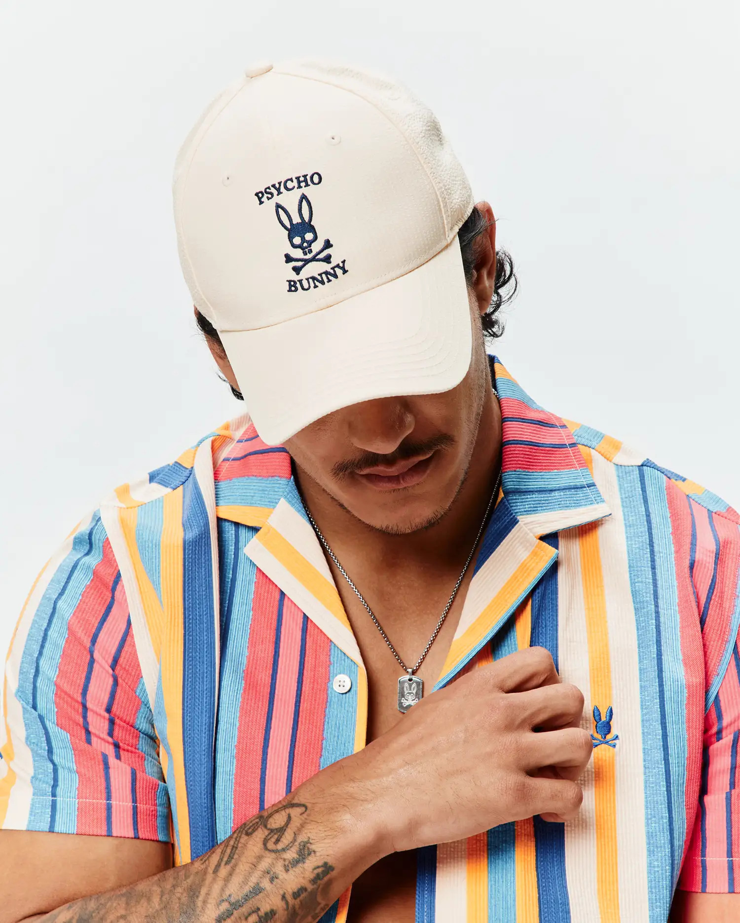 Men's Hubert Baseball Cap in Off-White | Psycho Bunny | Psycho Bunny (US)