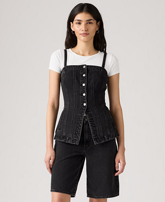 Women's Tailored Bustier Square Neck Top | Macy's