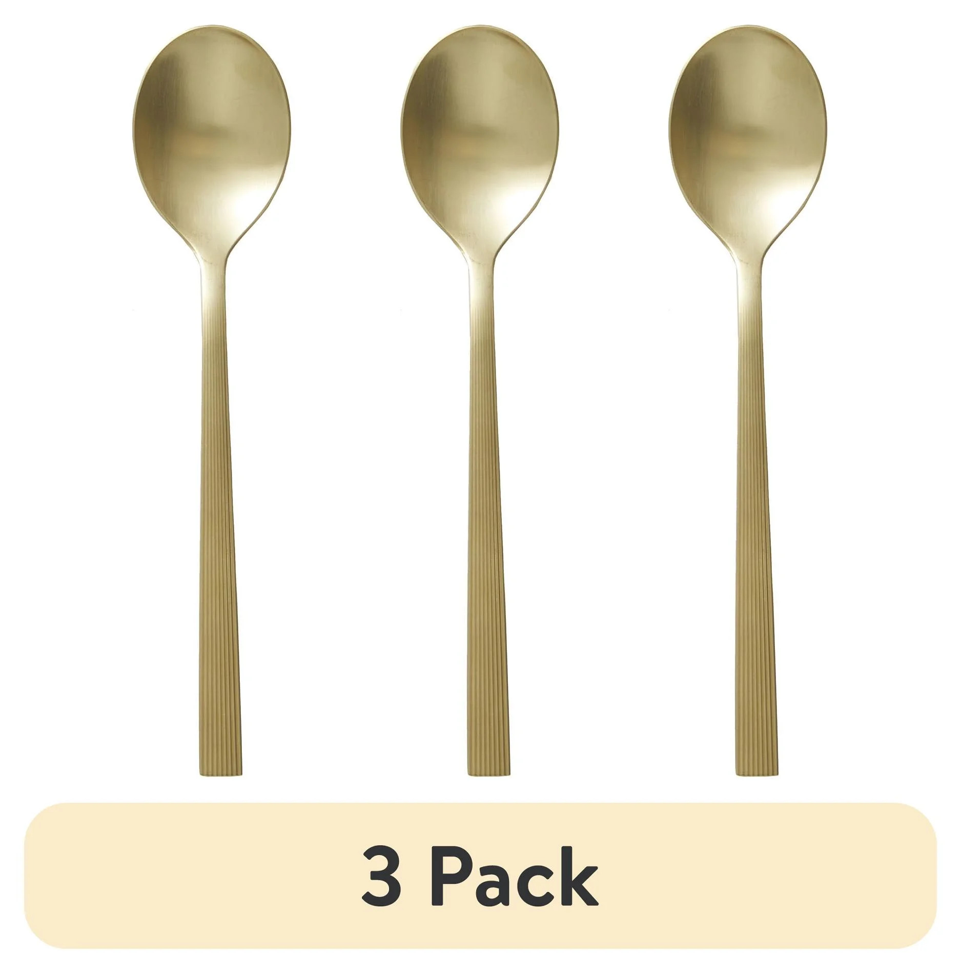 (3 pack) Better Homes & Gardens River 16-Piece Gold Satin Stainless Steel Flatware Set (Service f... | Walmart (US)