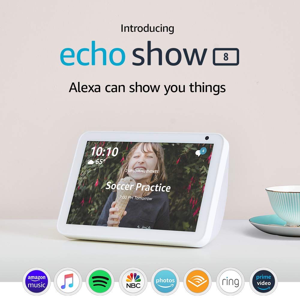Introducing Echo Show 8 - HD 8" smart display with Alexa - Sandstone | Amazon (US)