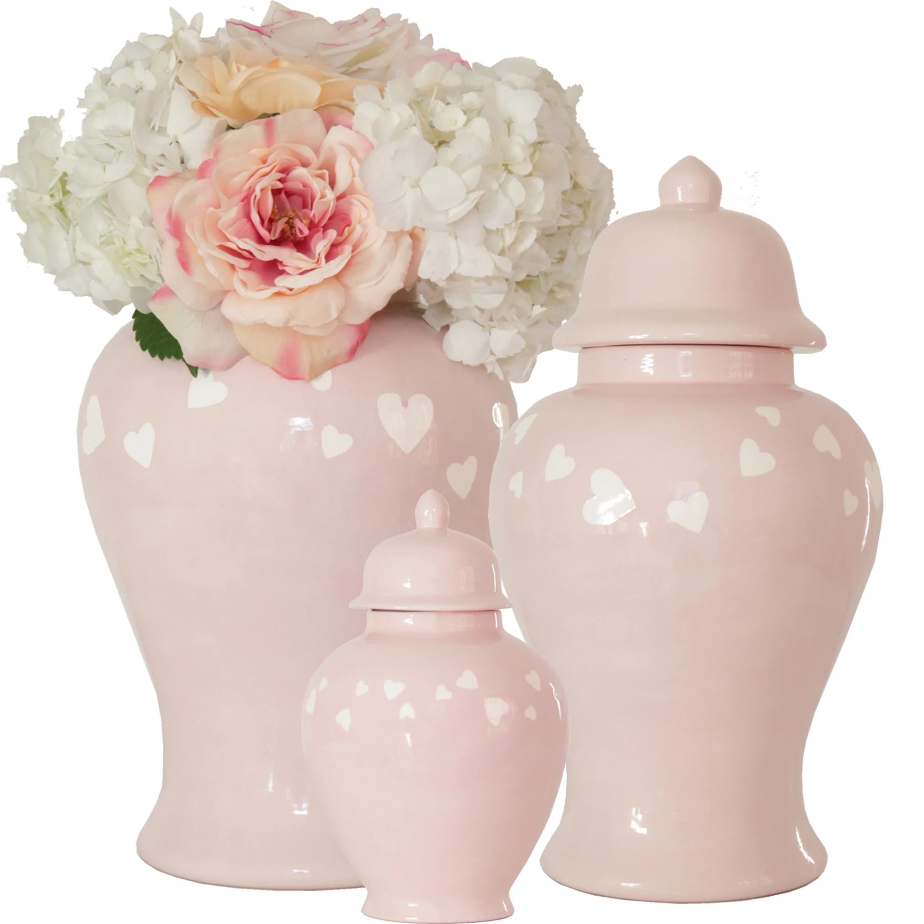 "Love is in the Air" Ginger Jars in Cherry Blossom Pink | Lo Home by Lauren Haskell Designs