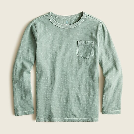 Boys' long-sleeve garment-dyed pocket T-shirt | J. Crew US