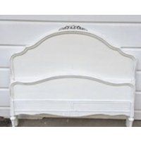 Full Size Bed Frame, White Chalk Paint, Pearl Glaze, Girls Bedroom, Vintage Shabby Chic Bed, White Paint with Pearl Glaze, Bed Frame | Etsy (US)