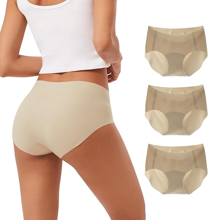 INNERSY Women's Seamless No Show Hipster Panties Invisible Light Underwear 3-Pack | Amazon (US)