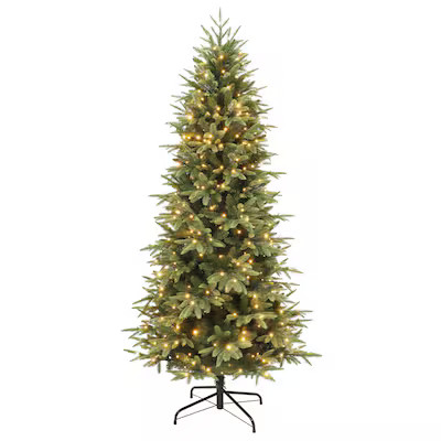Holiday Living 7.5-ft Slim Parque Pre-lit Artificial Christmas Tree with Color Changing LED Light... | Lowe's