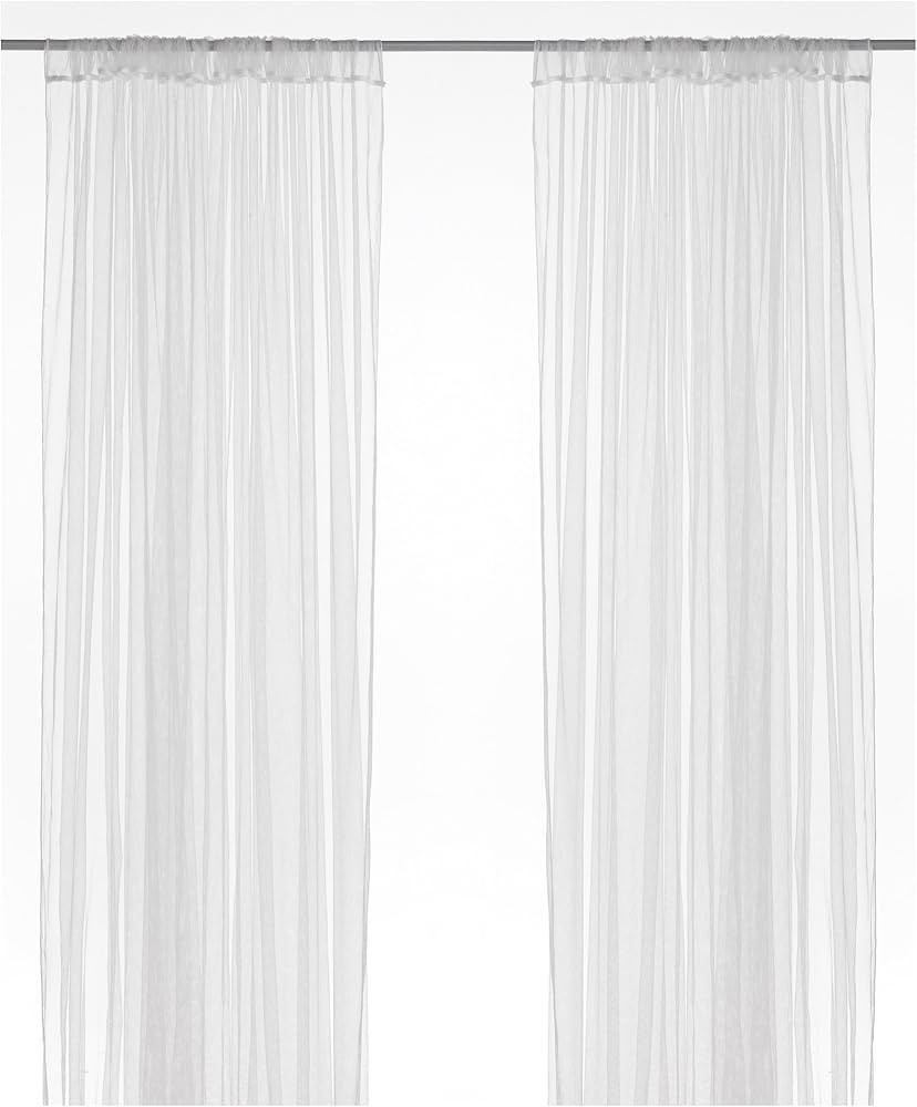 IKEA LILL Curtains Sheer Net White 2 Panels 110 X 98 Canopy Room Divider Voile | Amazon (US)