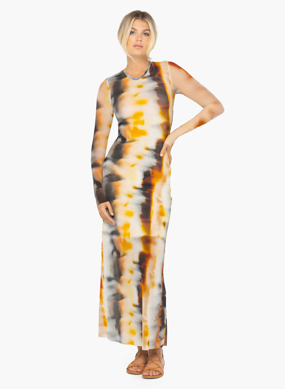 Petra Fitted Midi Dress in Moroccan Desert by JBQ | JBQ The Label