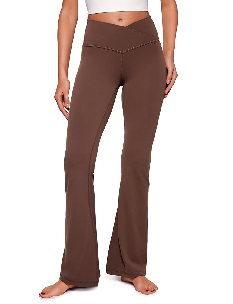 CRZ YOGA Butterluxe Crossover Flare Leggings for Women 29'' / 31'' / 33" - High Waist V Cross Boo... | Amazon (US)