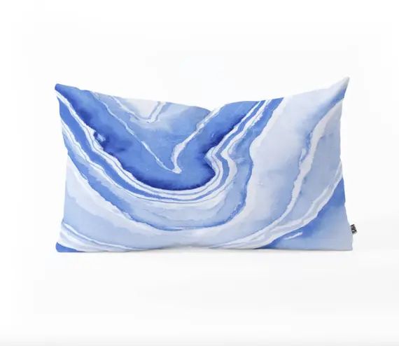 Oblong Throw Pillow  Blue Agate | Etsy | Etsy (US)