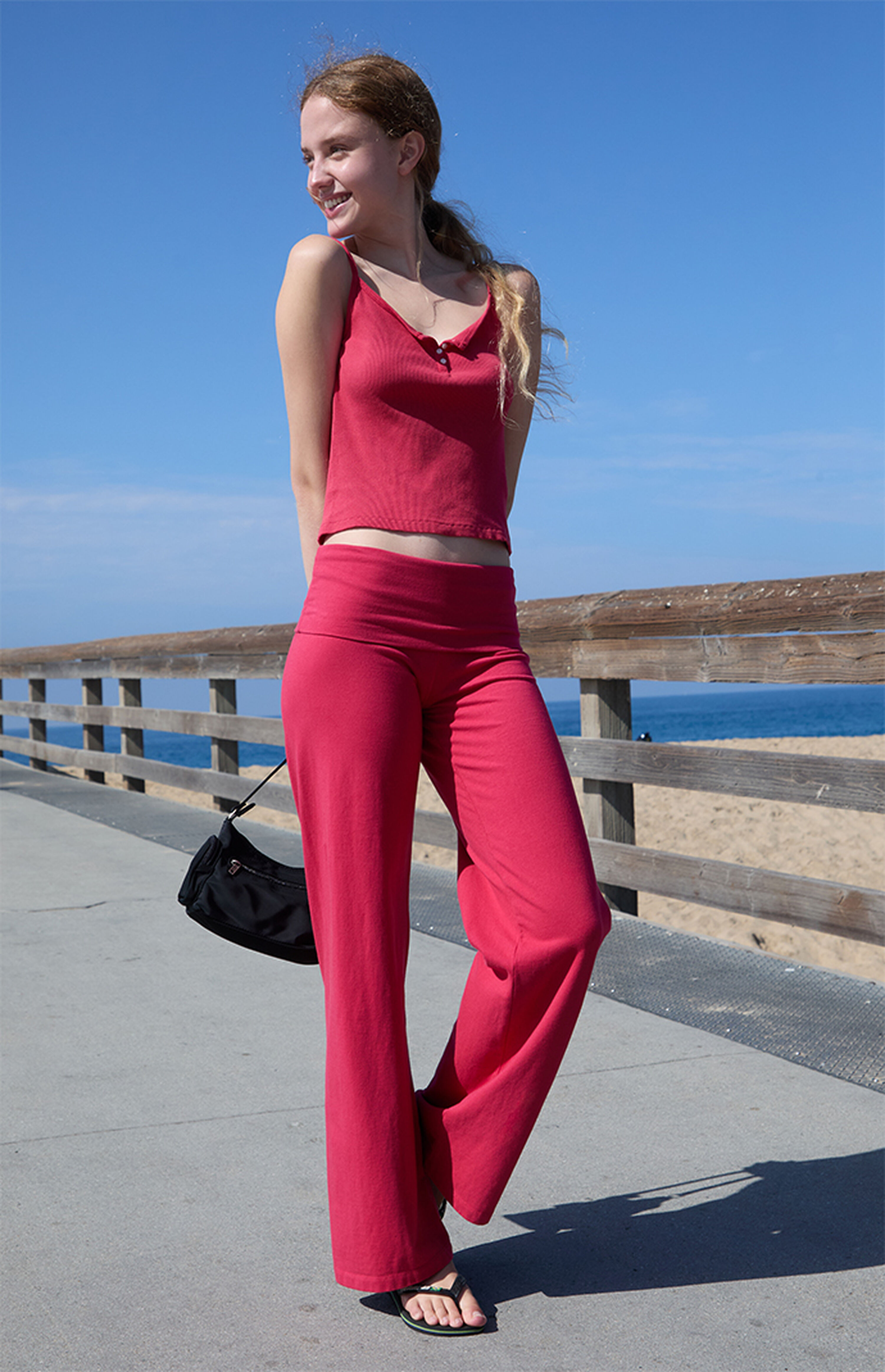 John Galt Red Priscilla Flare Pants | PacSun