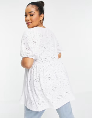 Yours dip back peplum blouse in white | ASOS (Global)