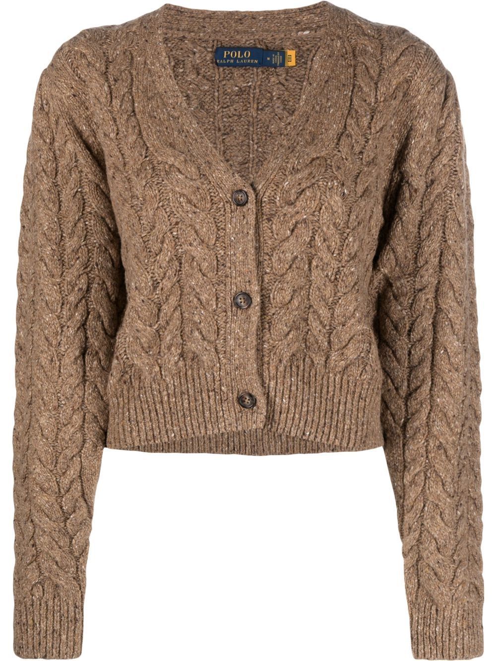 Polo Ralph Lauren puff-sleeve cable-knit Cardigan - Farfetch | Farfetch Global