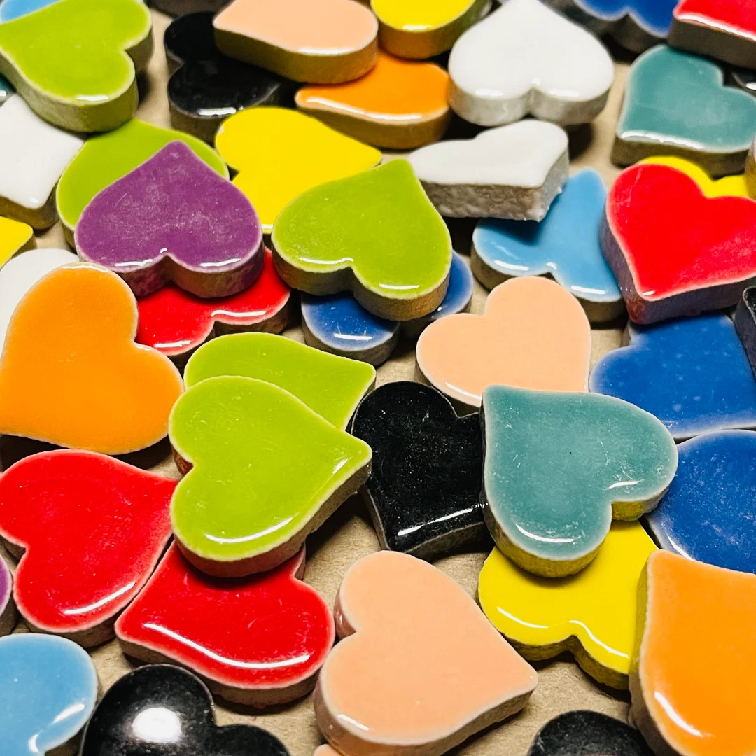 30 Ceramic Heart Tiles | Etsy (US)