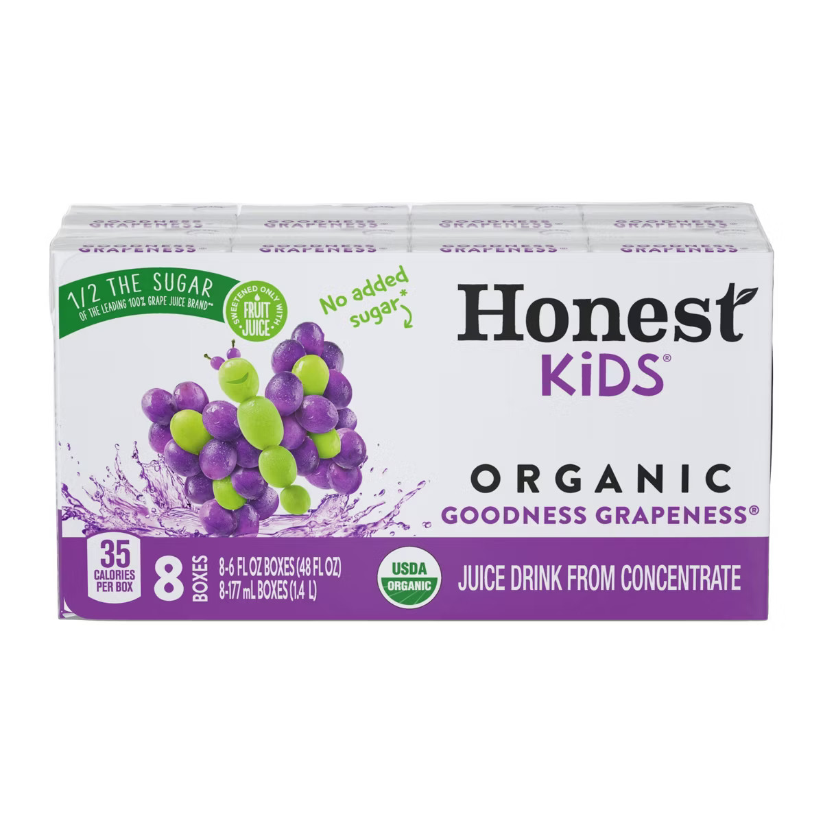 Honest Kids Goodness Grapeness Organic Juice Drink - 8pk/6 fl oz Boxes | Target