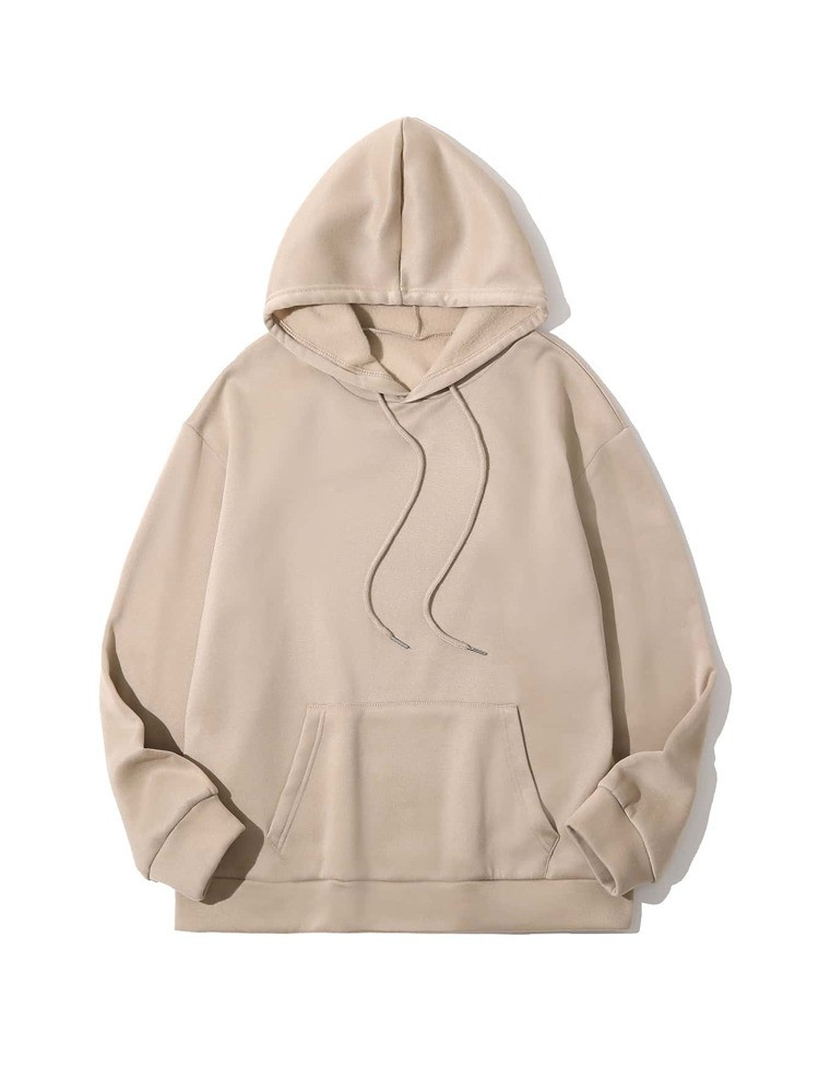 Kangaroo Pocket Drawstring Thermal Hoodie | SHEIN