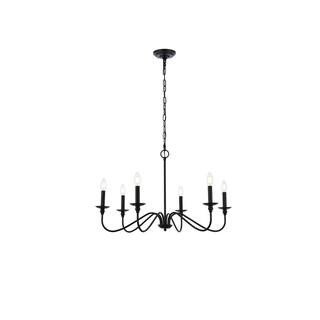 Timeless Home Roman 30 in. W x 18 in. H 6-Light Matte Black Pendant | The Home Depot