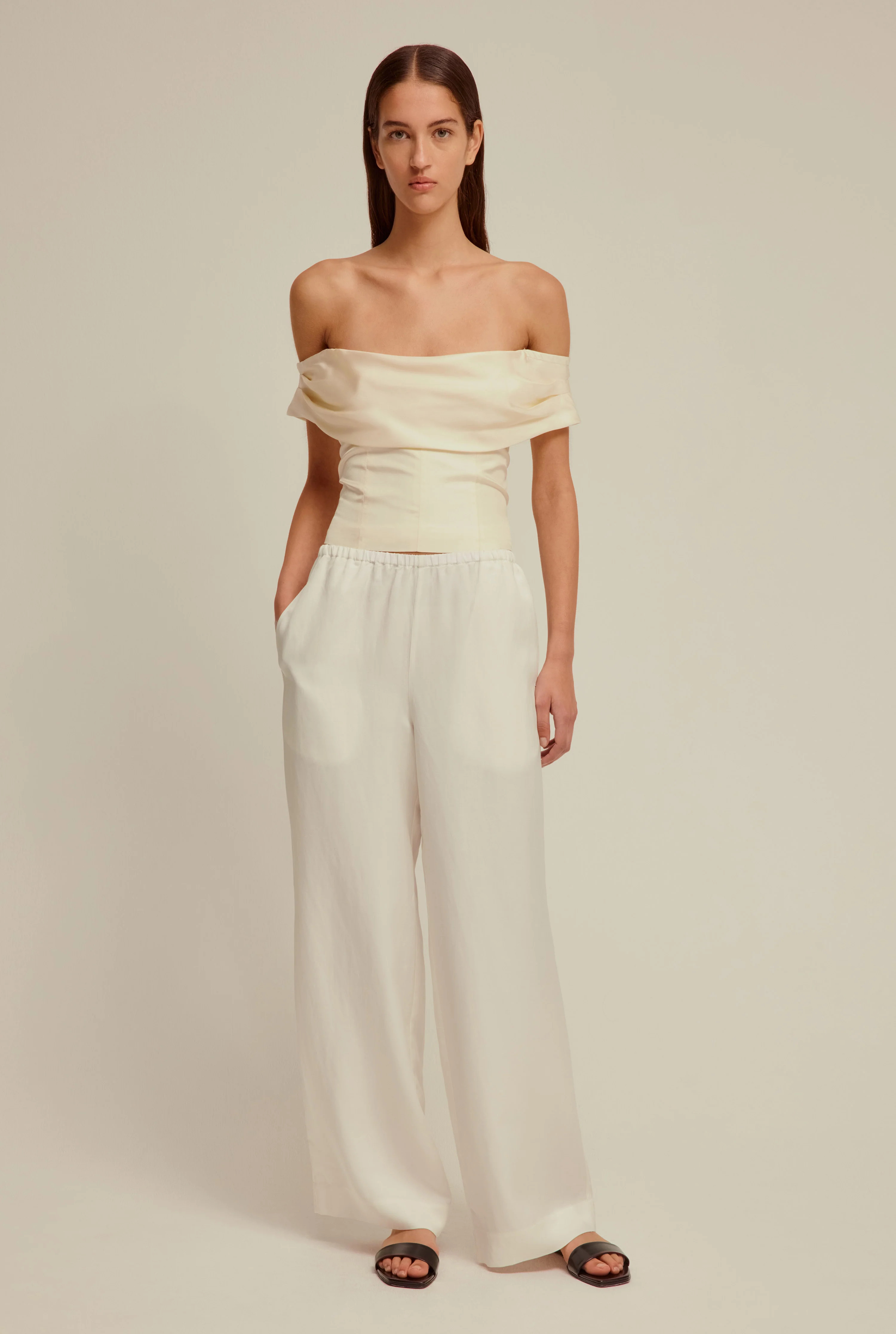 Venroy - Womens Silk Cowl Neck Bodice in Champagne | Venroy | Premium Leisurewear designed in Aus... | Venroy AU