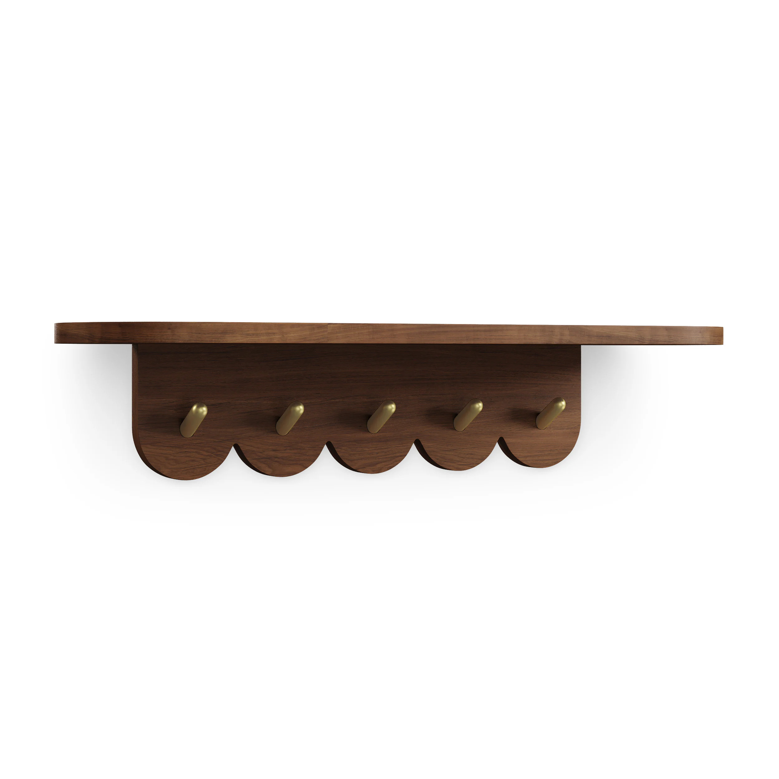 Shelly 24.5" Shelf and Coat Rack - Brass and Walnut | Article