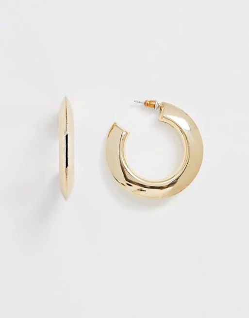 ASOS DESIGN hoop earrings with edge detail in gold tone | ASOS US