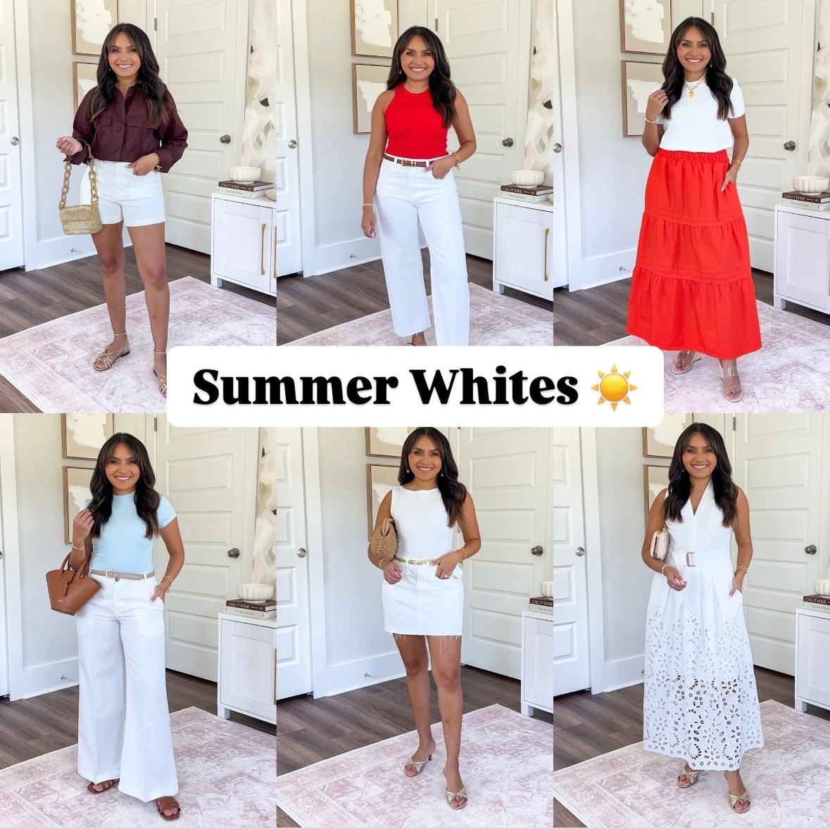Summer Whites
Code LTK20 for 20% off at Madewell!
For reference: I’m 5’0, 32b bra size, and 2/26 in bottoms, pear shaped.

Brown chocolate raisin button down size xxs TTS
White patch pocket shorts size 26 TTS
Gold sandals size 5 TTS

Red tank size xs TTS
White barrel jeans size 26 petite TTS
Brown sandals size 5 TTS
Brown belt size small TTS

White tee size xs TTS
Orange red skirt size xs TTS
Clear wedges size 5 TTS

Blue tee size xs TTS
White salt linen pants size 2 petite TTS
Brown sandals - old, similar linked

White tank size xs TTS
White denim skirt size 26 TTS
Gold heels size 5 TTS

White eyelet dress size 0 regular TTS
Gold heels size 5 TTS


Summer outfits
Summer style
Vacation outfit
Madewell
Petite pants
Everyday outfit
Weekend outfit
Memorial Day
Honey Sweet Petite
Honeysweetpetite
Charleston, SC


#LTKxMadewell #LTKStyleTip #LTKParties
