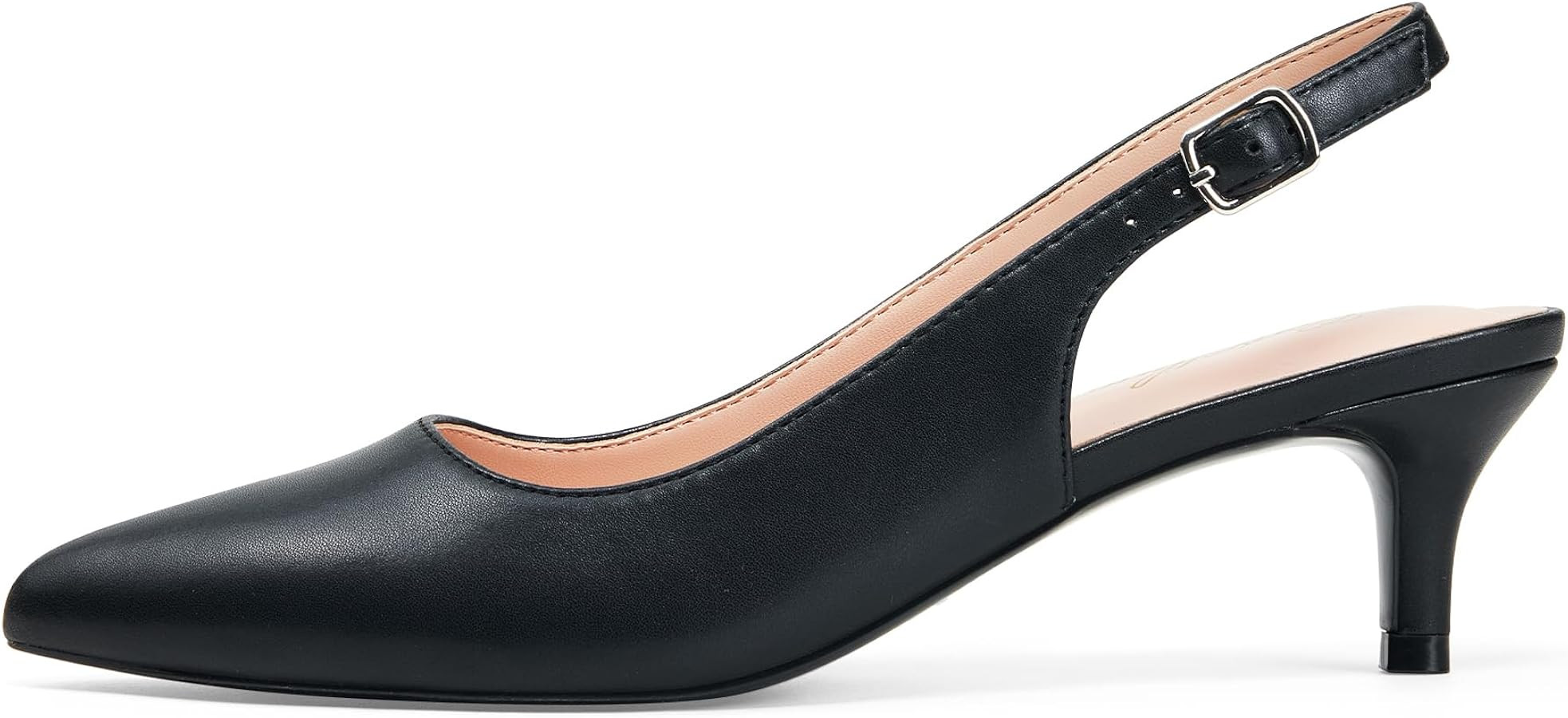 GENSHUO Low Kitten Heels Women's Slingback Dressy Pumps Pointed Closed Toe Ankle Strap Elegant We... | Amazon (US)