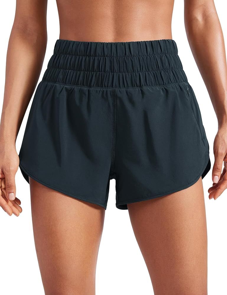 CRZ YOGA High Waisted Dolphin Running Shorts for Womens Mesh Liner Gym Workout Athletic Shorts wi... | Amazon (US)
