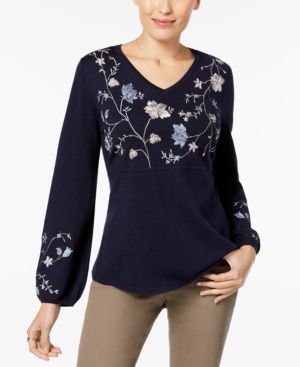Style & Co Embroidered Sweater, Created for Macy's | Macys (US)
