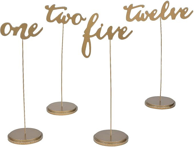 Gold Table Numbers (wooden numbers 1 through 12) Wedding and Party Decorations | Amazon (US)