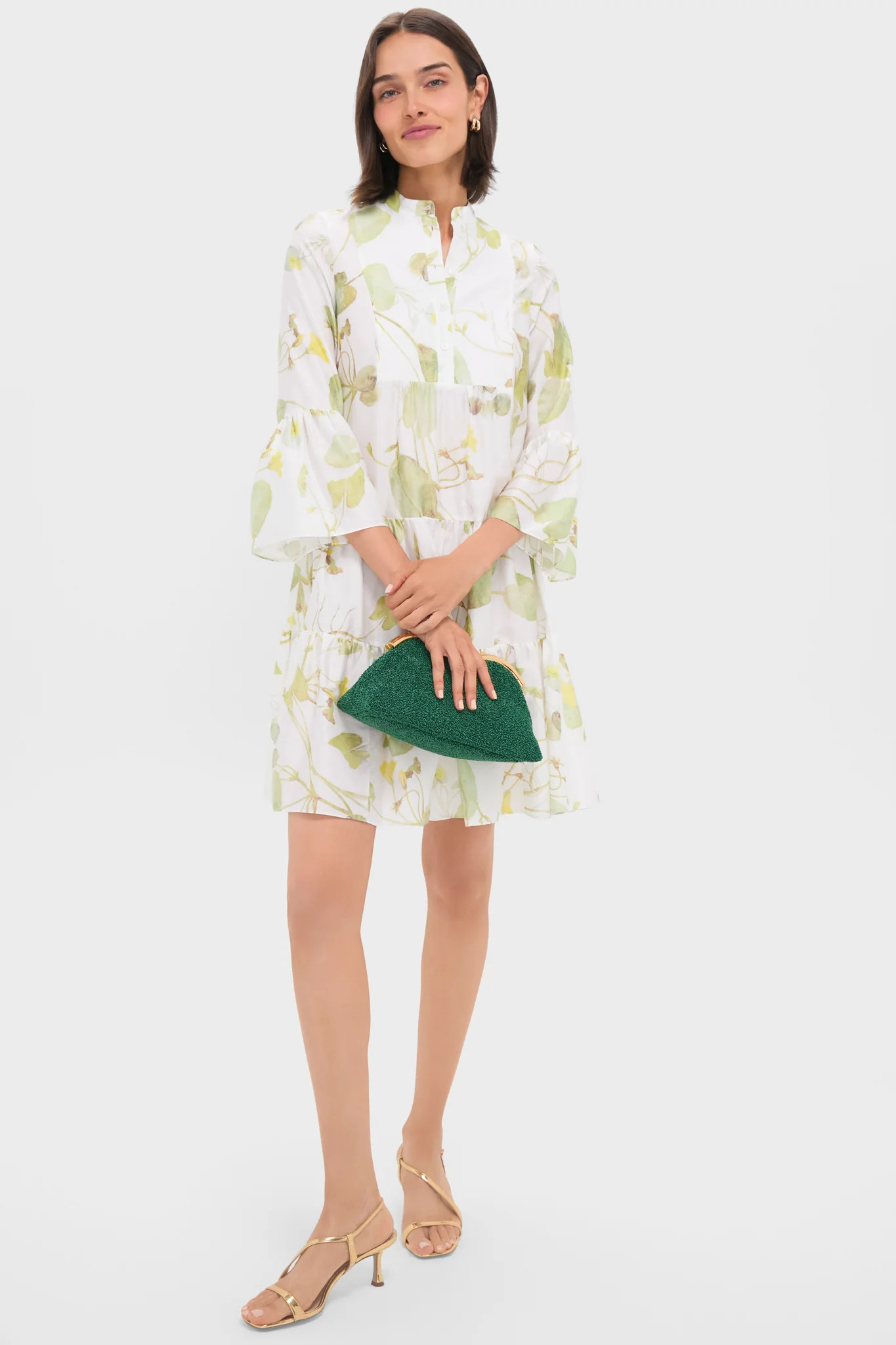 Lilypad Vine White Tiered Hem Mini Dress | Tuckernuck (US)