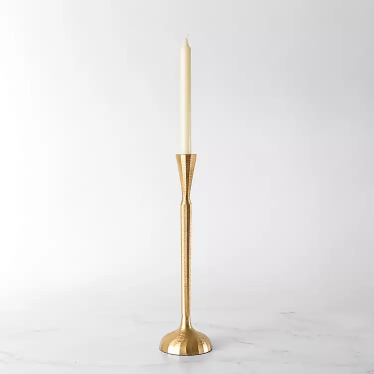 Gold Slim Taper Candle Holder, 16 in. | Kirkland's Home
