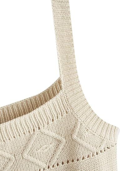 SweatyRocks Women's Sleeveless Solid Knit Straps Crop Tank Tops | Amazon (US)