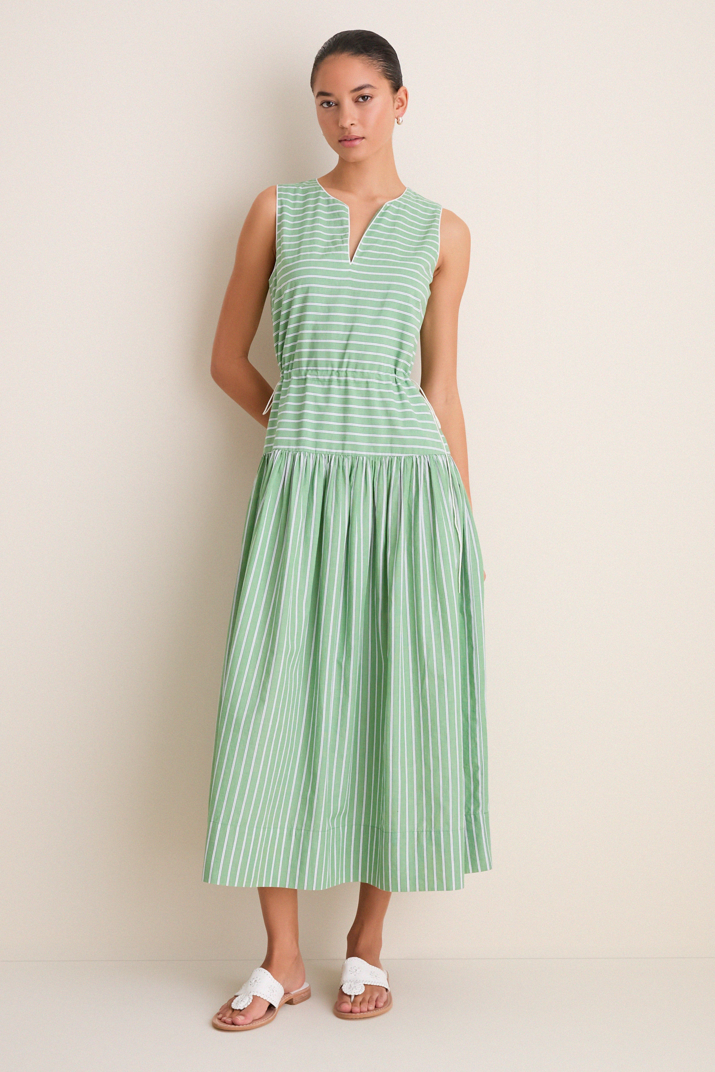 Green Stripe Charlotte Dress | Tuckernuck (US)