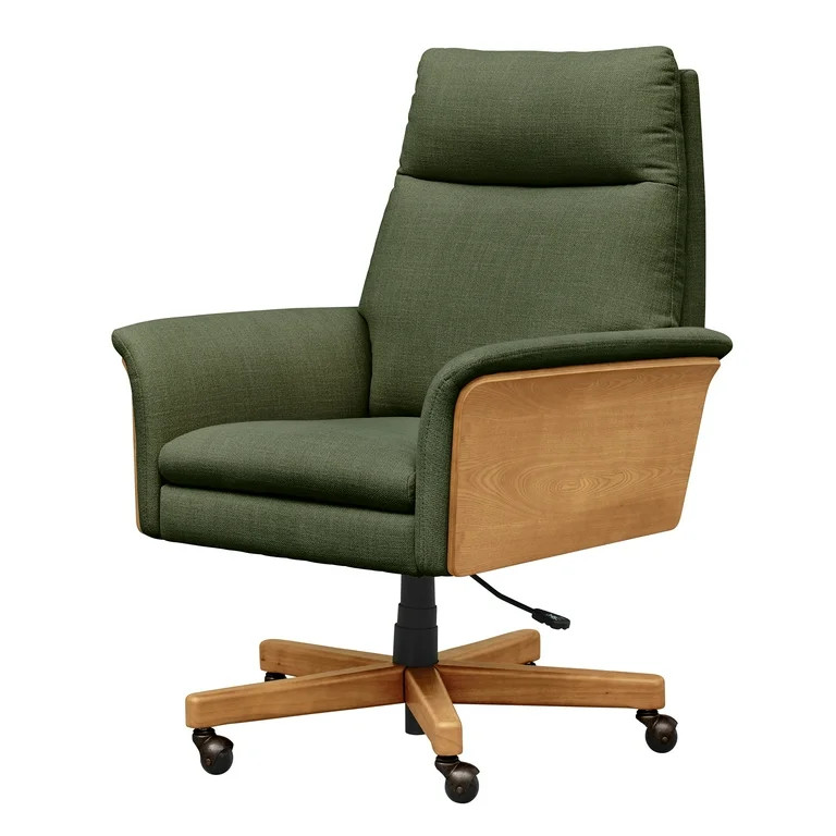 Better Homes & Gardens Juliet Tall Back Office Chair, Olive and Light Honey Finish | Walmart (US)