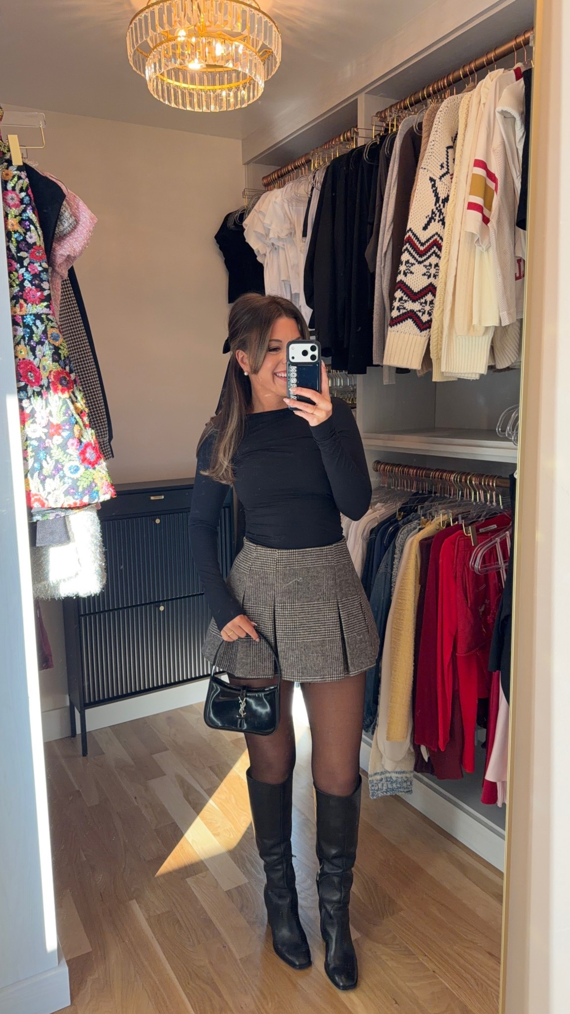 Grey plaid pleated skort styled for winter occasions 

Vivrelle code: emersonhannon

Wearing my usual smalls/2

Winter outfits
Pleated skort
Workwear 
Date night
Winter party

#LTKSeasonal #LTKFindsUnder100 #LTKgrwm