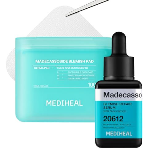 Mediheal Madecassoside Pad & Serum Skin Care Duo Set for Skin Soothing & Blemish Care – Madecassoside Toner Pads (100 Count)+ Madecassoside Repair Serum (1.35 fl.oz) | Amazon (US)