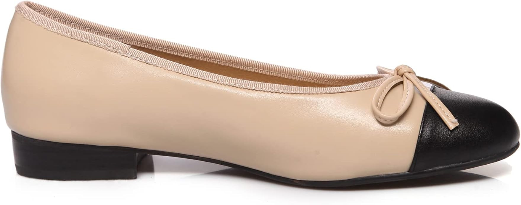 MOOMMO Women Bow Cap Toe Flats Slip On Ballet Flats Two-Tone Comfortable Colorblock Flats Round T... | Amazon (US)