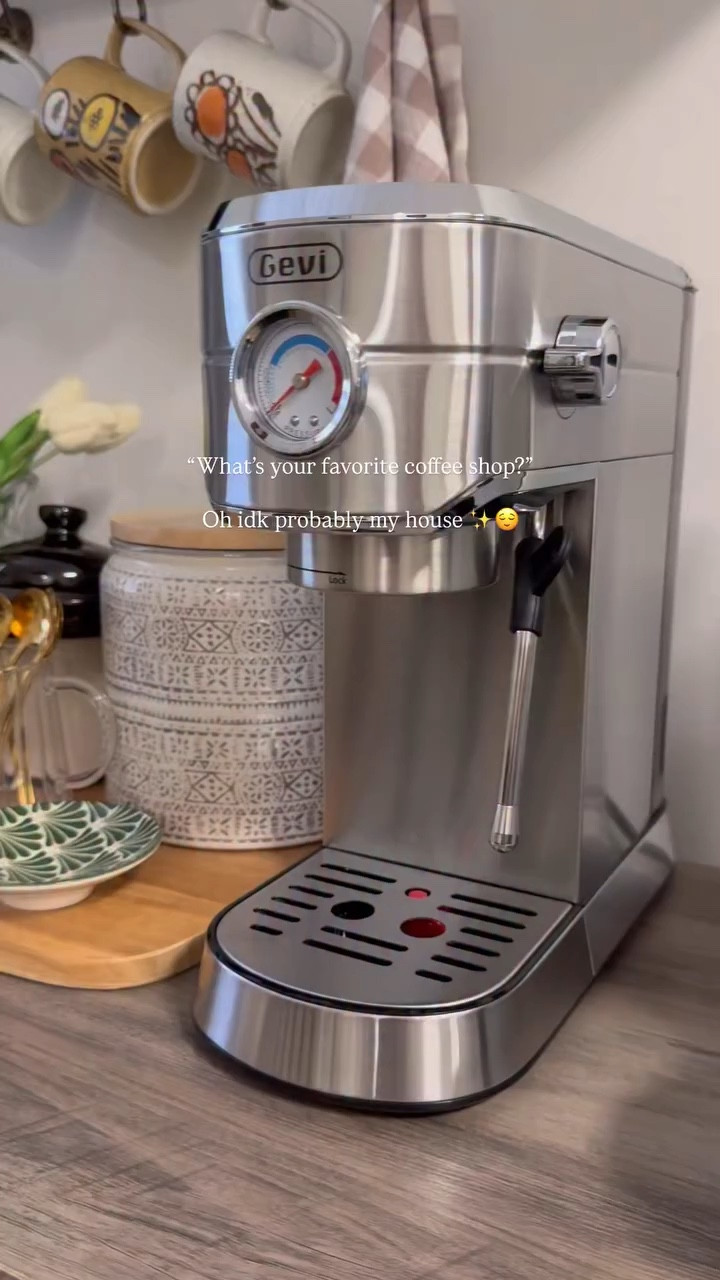 Coffee at home on repeat… anyone else? Loving my coffee bar upgrade ✨☕️🙌🏻 @gevi_global 

Spring Sale: 40% OFF from March 25-31

#cozyathome #coffeebar #cafecitotime #geviespressomachine #geviespresso